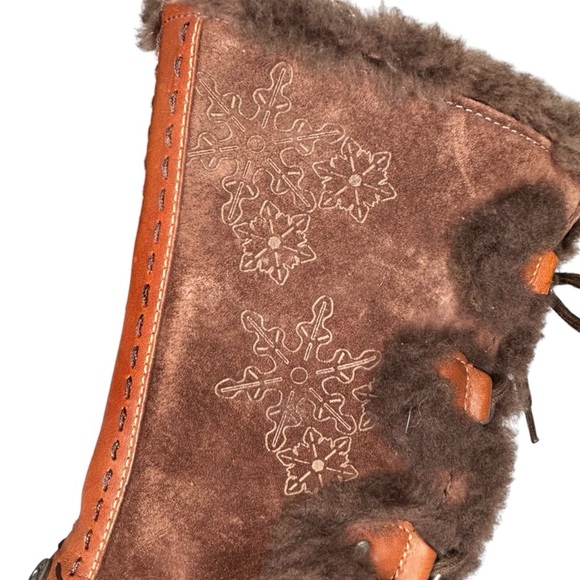 The North Face Abby II Brown Suede & Faux Fur Lace-Up Calf High Waterproof Boots - Picture 9 of 13